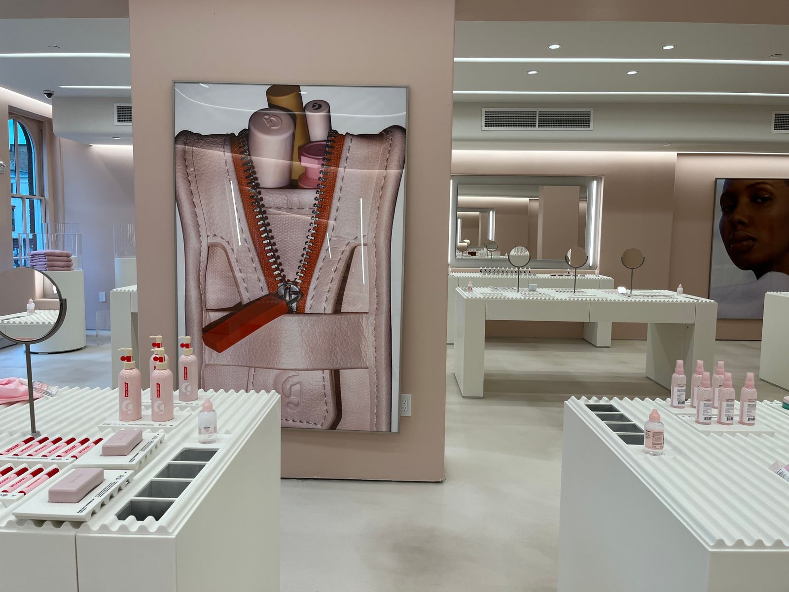 A display of Glossier products inside the brand's Washington, D.C. store.